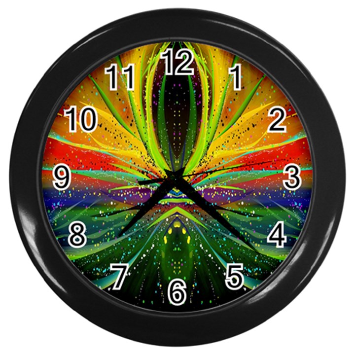 Future Abstract Desktop Wallpaper Wall Clocks (Black)