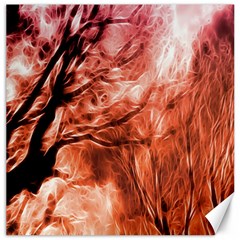 Fire In The Forest Artistic Reproduction Of A Forest Photo Canvas 20  X 20   by Simbadda