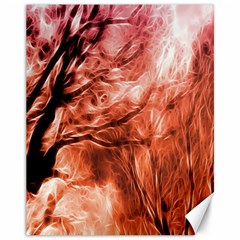 Fire In The Forest Artistic Reproduction Of A Forest Photo Canvas 11  X 14   by Simbadda