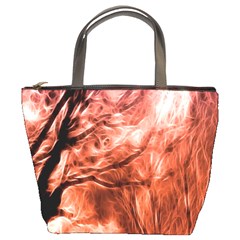 Fire In The Forest Artistic Reproduction Of A Forest Photo Bucket Bags by Simbadda