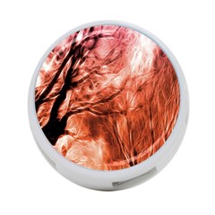 Fire In The Forest Artistic Reproduction Of A Forest Photo 4-port Usb Hub (one Side) by Simbadda