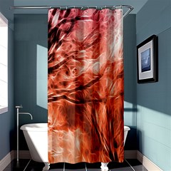 Fire In The Forest Artistic Reproduction Of A Forest Photo Shower Curtain 36  X 72  (stall)  by Simbadda