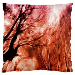 Fire In The Forest Artistic Reproduction Of A Forest Photo Standard Flano Cushion Case (two Sides) by Simbadda