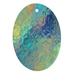 Colorful Patterned Glass Texture Background Ornament (oval) by Simbadda