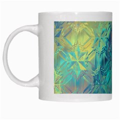 Colorful Patterned Glass Texture Background White Mugs by Simbadda