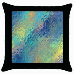 Colorful Patterned Glass Texture Background Throw Pillow Case (black) by Simbadda