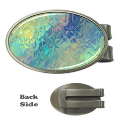 Colorful Patterned Glass Texture Background Money Clips (oval)  by Simbadda