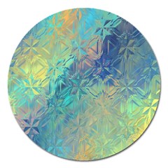 Colorful Patterned Glass Texture Background Magnet 5  (round) by Simbadda