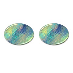 Colorful Patterned Glass Texture Background Cufflinks (oval) by Simbadda