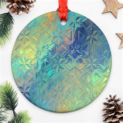 Colorful Patterned Glass Texture Background Round Ornament (two Sides) by Simbadda