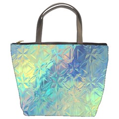 Colorful Patterned Glass Texture Background Bucket Bags by Simbadda