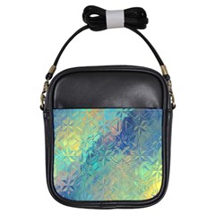 Colorful Patterned Glass Texture Background Girls Sling Bags by Simbadda