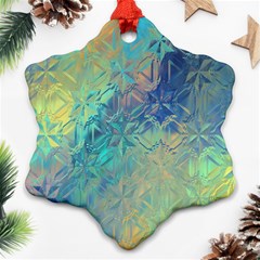 Colorful Patterned Glass Texture Background Snowflake Ornament (two Sides) by Simbadda