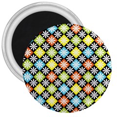 Diamond Argyle Pattern Colorful Diamonds On Argyle Style 3  Magnets by Simbadda