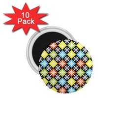 Diamond Argyle Pattern Colorful Diamonds On Argyle Style 1 75  Magnets (10 Pack)  by Simbadda