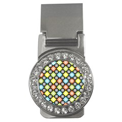 Diamond Argyle Pattern Colorful Diamonds On Argyle Style Money Clips (cz)  by Simbadda