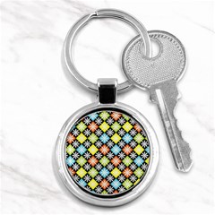 Diamond Argyle Pattern Colorful Diamonds On Argyle Style Key Chains (round)  by Simbadda