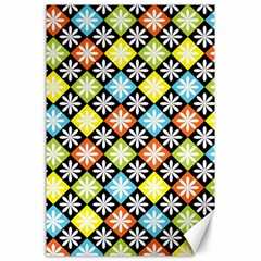 Diamond Argyle Pattern Colorful Diamonds On Argyle Style Canvas 24  X 36  by Simbadda