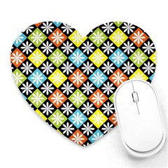 Diamond Argyle Pattern Colorful Diamonds On Argyle Style Heart Mousepads by Simbadda