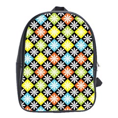 Diamond Argyle Pattern Colorful Diamonds On Argyle Style School Bags(large)  by Simbadda