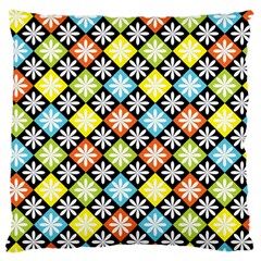 Diamond Argyle Pattern Colorful Diamonds On Argyle Style Large Cushion Case (two Sides) by Simbadda