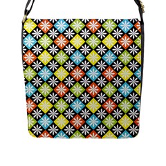 Diamond Argyle Pattern Colorful Diamonds On Argyle Style Flap Messenger Bag (l)  by Simbadda