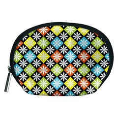 Diamond Argyle Pattern Colorful Diamonds On Argyle Style Accessory Pouches (medium)  by Simbadda