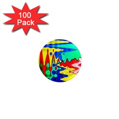 Bright Colours Abstract 1  Mini Magnets (100 Pack)  by Simbadda