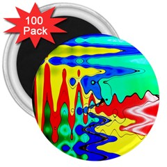 Bright Colours Abstract 3  Magnets (100 Pack) by Simbadda