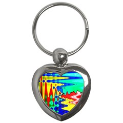 Bright Colours Abstract Key Chains (heart)  by Simbadda