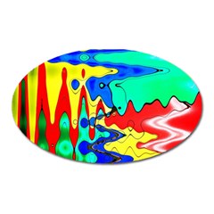 Bright Colours Abstract Oval Magnet by Simbadda