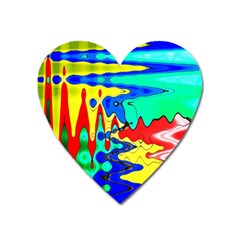 Bright Colours Abstract Heart Magnet by Simbadda