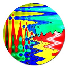 Bright Colours Abstract Magnet 5  (round) by Simbadda