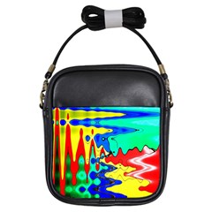 Bright Colours Abstract Girls Sling Bags by Simbadda