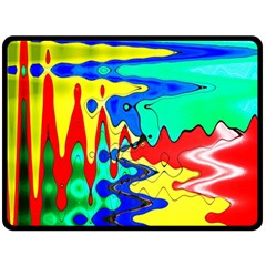 Bright Colours Abstract Fleece Blanket (large)  by Simbadda