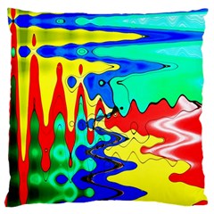 Bright Colours Abstract Large Cushion Case (one Side) by Simbadda