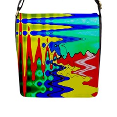 Bright Colours Abstract Flap Messenger Bag (l)  by Simbadda