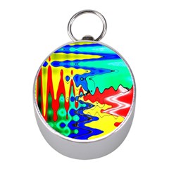 Bright Colours Abstract Mini Silver Compasses by Simbadda