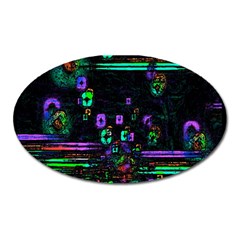 Digital Painting Colorful Colors Light Oval Magnet by Simbadda