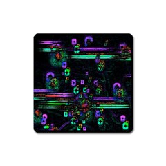 Digital Painting Colorful Colors Light Square Magnet by Simbadda