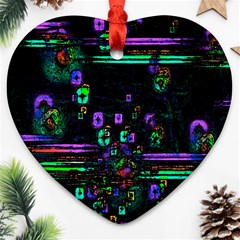 Digital Painting Colorful Colors Light Heart Ornament (two Sides) by Simbadda