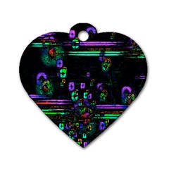 Digital Painting Colorful Colors Light Dog Tag Heart (one Side) by Simbadda