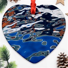 Colorful Reflections In Water Ornament (heart) by Simbadda