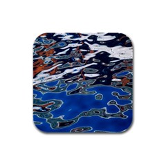 Colorful Reflections In Water Rubber Square Coaster (4 Pack)  by Simbadda