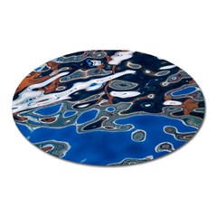 Colorful Reflections In Water Oval Magnet by Simbadda