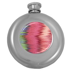 Rectangle Abstract Background In Pink Hues Round Hip Flask (5 Oz) by Simbadda