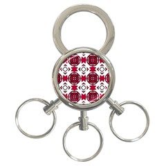 Seamless Abstract Pattern With Red Elements Background 3-ring Key Chains by Simbadda