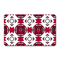 Seamless Abstract Pattern With Red Elements Background Magnet (rectangular) by Simbadda