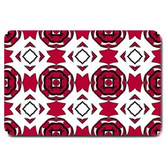 Seamless Abstract Pattern With Red Elements Background Large Doormat  by Simbadda