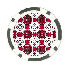 Seamless Abstract Pattern With Red Elements Background Poker Chip Card Guard by Simbadda